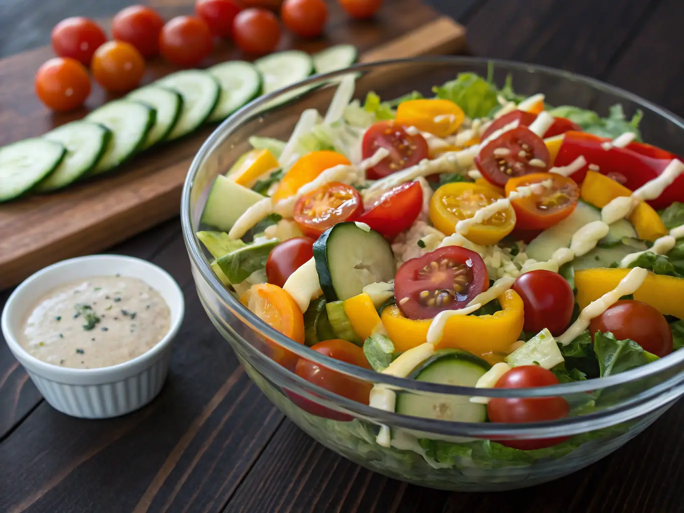 A beautifully arranged seasonal salad featuring fresh, locally sourced ingredients like berries, greens, and nuts, showcasing Stadtsalat's commitment to using seasonal produce.